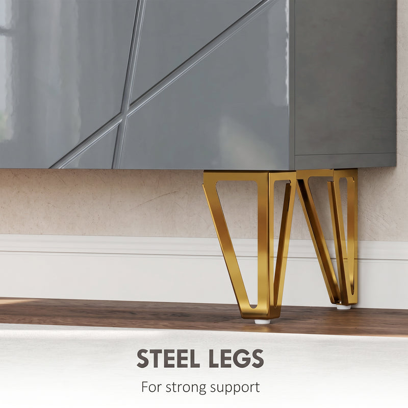Shoe Cabinet with Adjustable Shelves for Hallway Storage and Clutter-Free Entrance High Gloss Grey