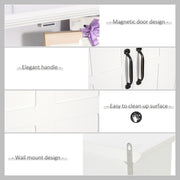 Wall Mounted Storage Cabinet with Adjustable Shelf for Bathroom or Kitchen White AOSOM