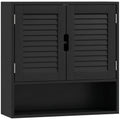Wall Mounted Bathroom Cabinet With Adjustable Shelves For Compact Storage Black AOSOM