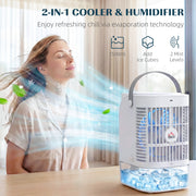 Portable Air Conditioner and Mini Fan with Humidifier for Bedrooms and Offices White AOSOM