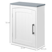 Light Grey Wall Mounted Bathroom Cabinet With Arched Door and Adjustable Shelf by kleankin