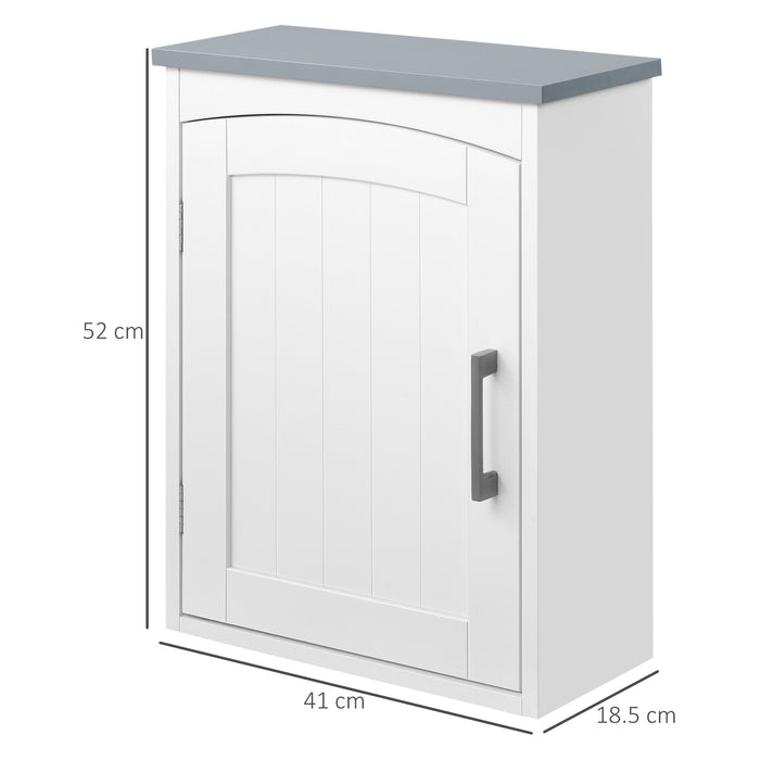 Light Grey Wall Mounted Bathroom Cabinet With Arched Door and Adjustable Shelf by kleankin