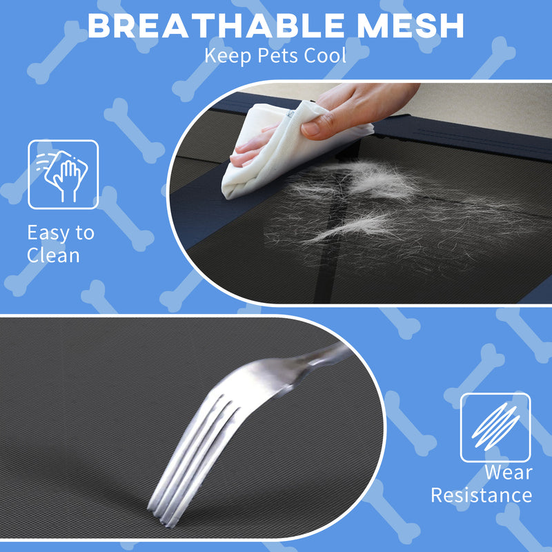 Elevated Cooling Dog Bed with Breathable Mesh for Large Pets Ideal for Summer Use Dark Blue