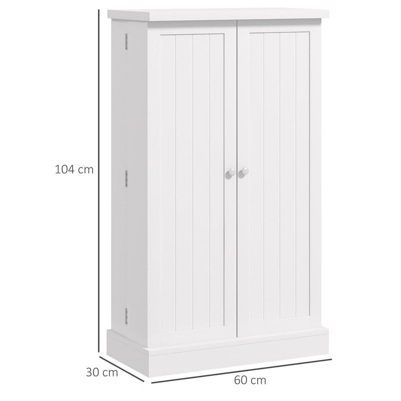 Freestanding Kitchen Storage Cupboard with Adjustable Shelves Ideal for Home Organisation White