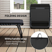 Set of 2 Black Folding Sun Loungers with Reclining Design and Side Pockets by Outsunny