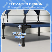 Cooling Raised Pet Bed with Breathable Mesh Ideal for Small and Medium Dogs Dark Blue