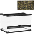 Reptile Glass Terrarium with Front Ventilation and Secure Lock for Small Pets Black