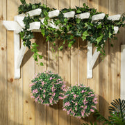 Set of 2 UV Protected Artificial Topiary Balls Ideal for Outdoor Decor Pink AOSOM