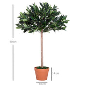 Set of 2 Artificial Olive Trees 3ft Potted Plants for Home or Office Decor Orange