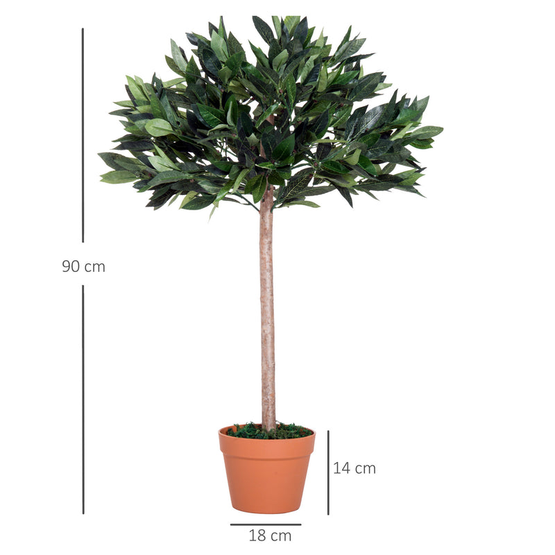 Set of 2 Artificial Olive Trees 3ft Potted Plants for Home or Office Decor Orange