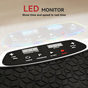Vibration Plate Exercise Machine With Adjustable Handle And 50 Speed Settings Black AOSOM