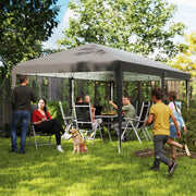 Grey 6 x 3m Pop Up Gazebo with Steel Frame Waterproof Canopy by Outsunny