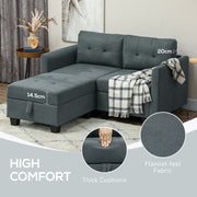 Dark Grey L Shaped Modular Storage Sofa Space Saving Design by HOMCOM