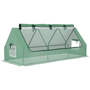 Portable Mini Polytunnel Greenhouse With Mesh Windows Ideal for Outdoor Growing Green