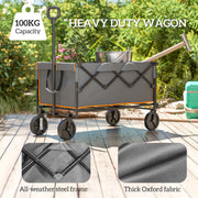 Grey and Orange 160L Folding Festival Trolley with Tailgate and Carry Bag