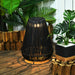 Outdoor Solar Powered Rattan Lamp, Black by Outsunny