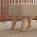 Brown Linen Look Square Padded Footstool Ottoman for Living Room by HOMCOM