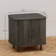 Bedside Table Sliding Door Grey - open door