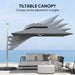 Grey 3m Garden Cantilever Parasol with Solar LED Lights and 360 Degree Rotation by Outsunny