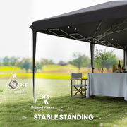 Grey 6 x 3m Pop Up Gazebo with Steel Frame Waterproof Canopy by Outsunny