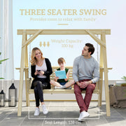Outsunny Three-Seater Wooden Swing Bench AOSOM