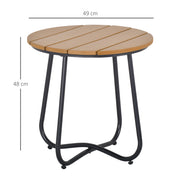 Outdoor dining table with weather-resistant surface for garden use grey AOSOM