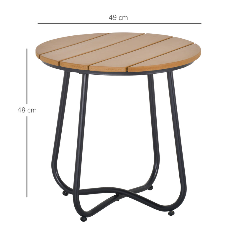 Outdoor dining table with weather-resistant surface for garden use grey AOSOM