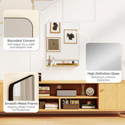 Wall Mounted Mirror with Storage Shelf Ideal for Hallway or Bathroom Use Black AOSOM