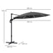 Dark Grey 3m Cantilever Garden Parasol with Solar Lights Crank Handle UPF 50+ and 360Â° Rotation by Outsunny