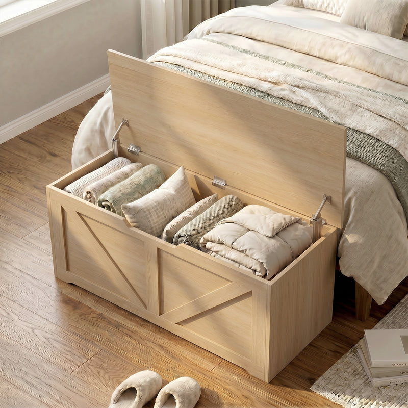 Storage Bench with Large Hidden Compartment and Seat for Hallway or Bedroom