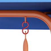 Kids Two Seater Garden Swing Chair with Canopy and Safety Harness for Outdoor Fun