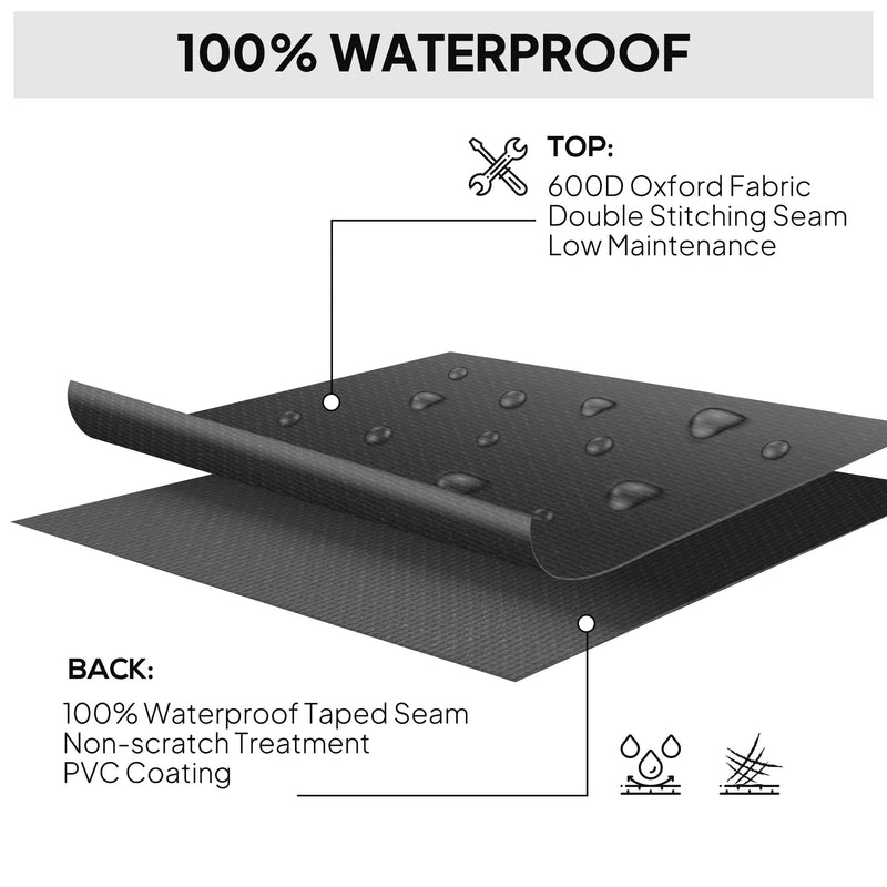 Black Waterproof Garden Furniture Cover 600D Oxford for Rattan Sofa Set 275L x 205W cm by Outsunny