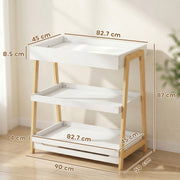 Baby changing table dimensions diagram, 90 x 50 x 87cm