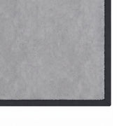 Top view of the flannel surface and bound edge of the dark grey play mat