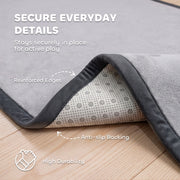 Underside of the play mat showing the dotted anti-slip backing and reinforced edge