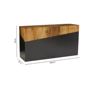 Dimensions diagram for the console table: 140cm wide, 40cm deep and 75cm high