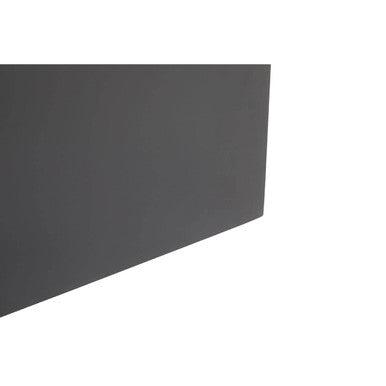 Close-up of the ebony black base finish where it meets the natural bamboo top