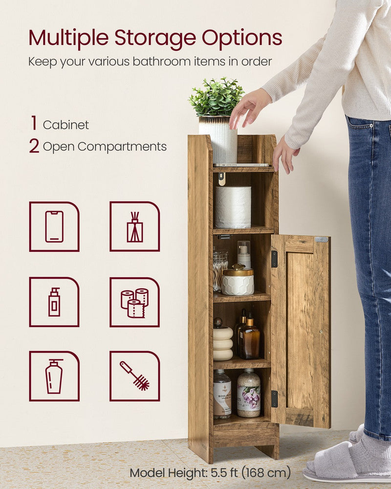 Bathroom Floor Storage Cabinet with Door and Adjustable Shelves by Vasagle