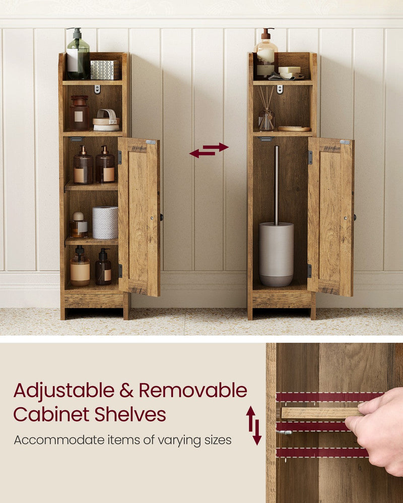 Bathroom Floor Storage Cabinet with Door and Adjustable Shelves by Vasagle