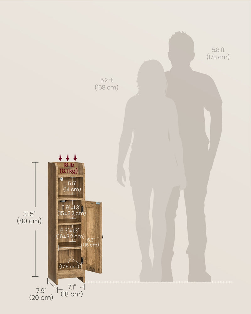 Bathroom Floor Storage Cabinet with Door and Adjustable Shelves by Vasagle