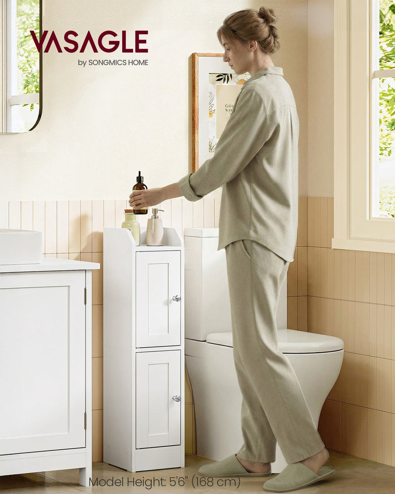 Bathroom Floor Storage Cabinet with Door and Adjustable Shelves by Vasagle