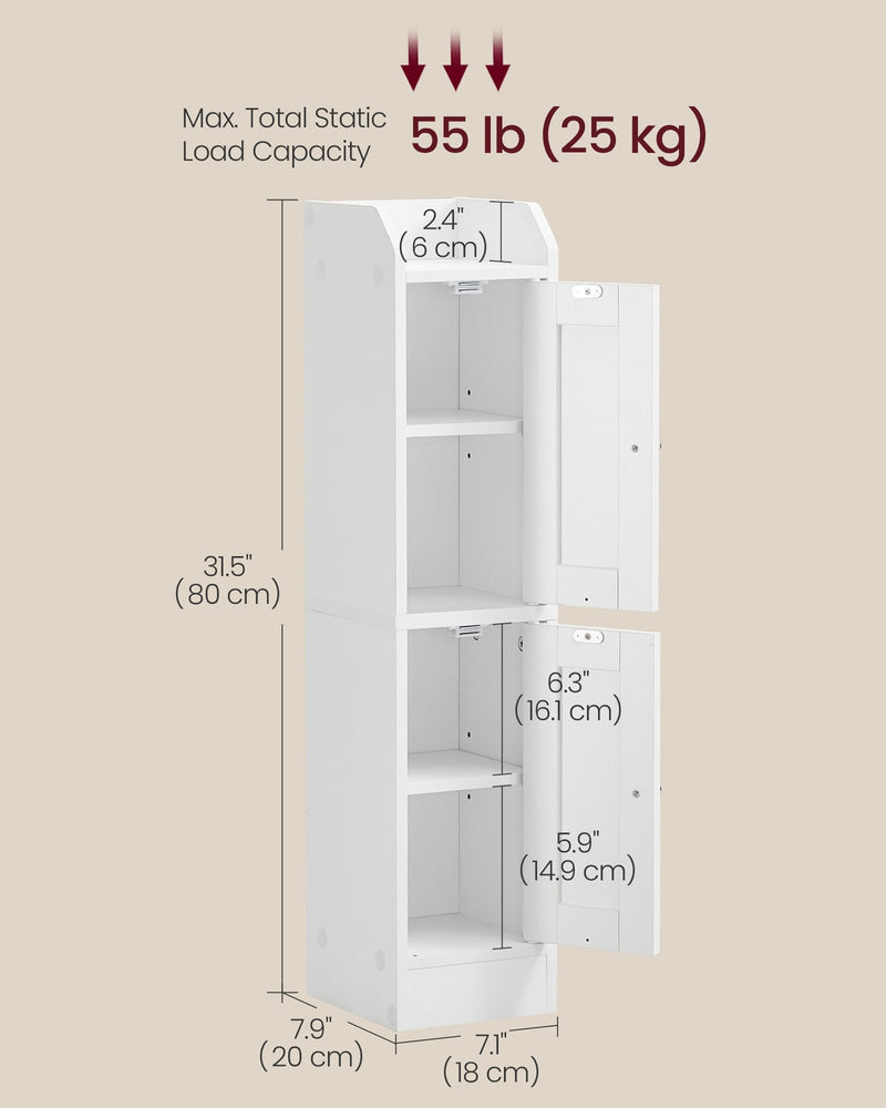 Bathroom Floor Storage Cabinet with Door and Adjustable Shelves by Vasagle