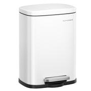 Front view of the 5 L pedal bin with a contrasting base and steel foot pedal, lid closed, on a plain background