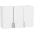 HOMCOM white 3-door bathroom wall cabinet with closed doors, studio shot