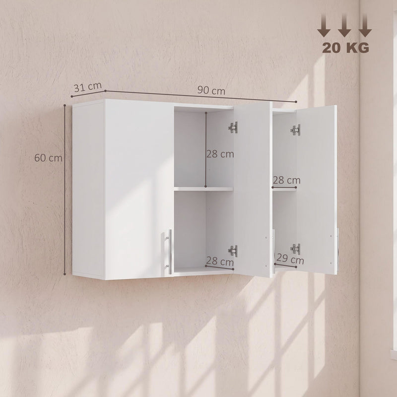 Dimension diagram showing the cabinet at 90 x 31 x 60 cm with a 20 kg capacity