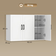 Cabinet doors open showing the adjustable shelf