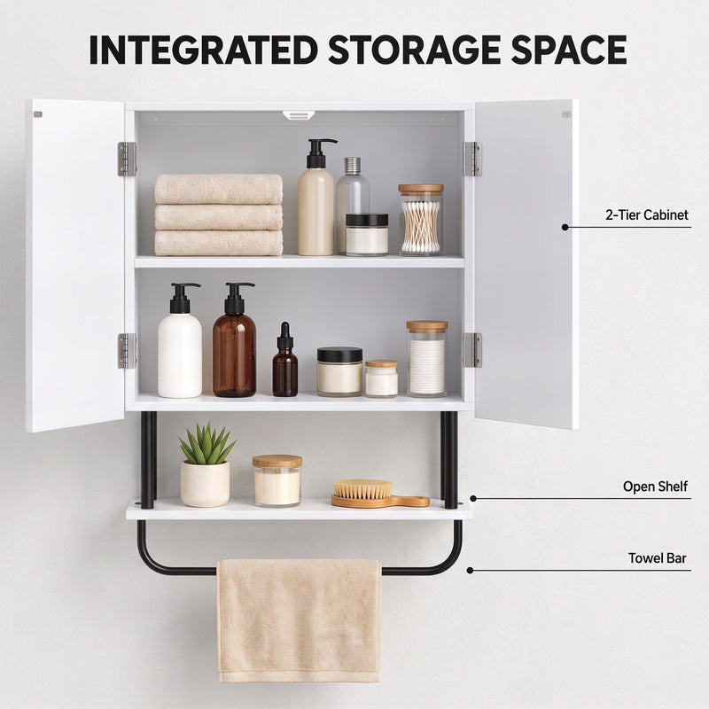 Bathroom Wall Cabinet, White