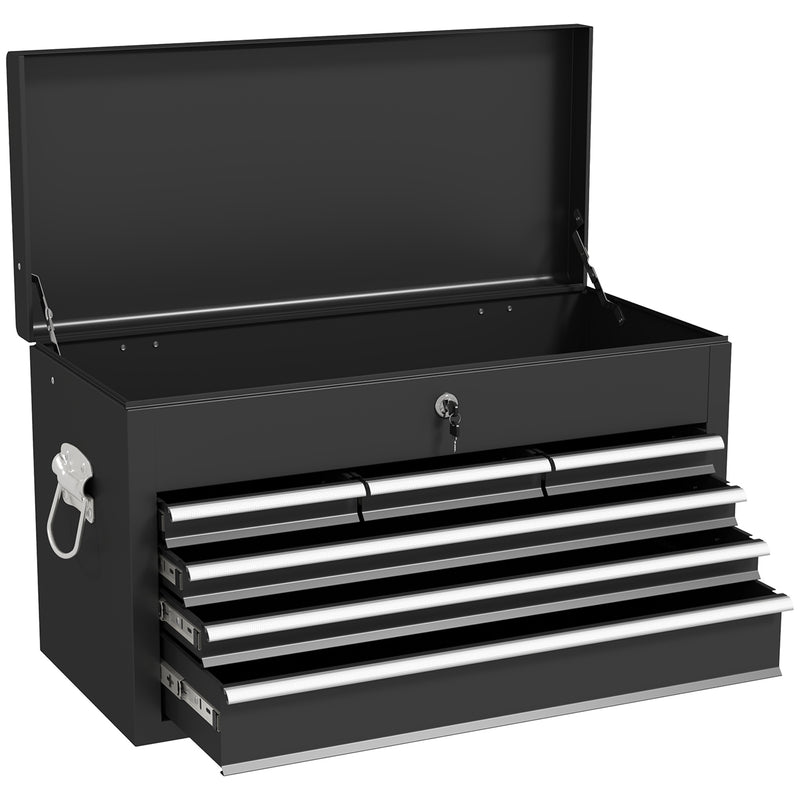 Steel Tool Chest With Six Lockable Drawers Ideal for Garage or Workshop Black