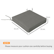 Charcoal Grey 4 Piece Seat Cushion Set With Ties For Garden Chairs Or Indoor Use