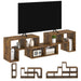 Rustic Brown TV Stand for TVs up to 75 Inches with Storage Shelves Extendable Design by HOMCOM